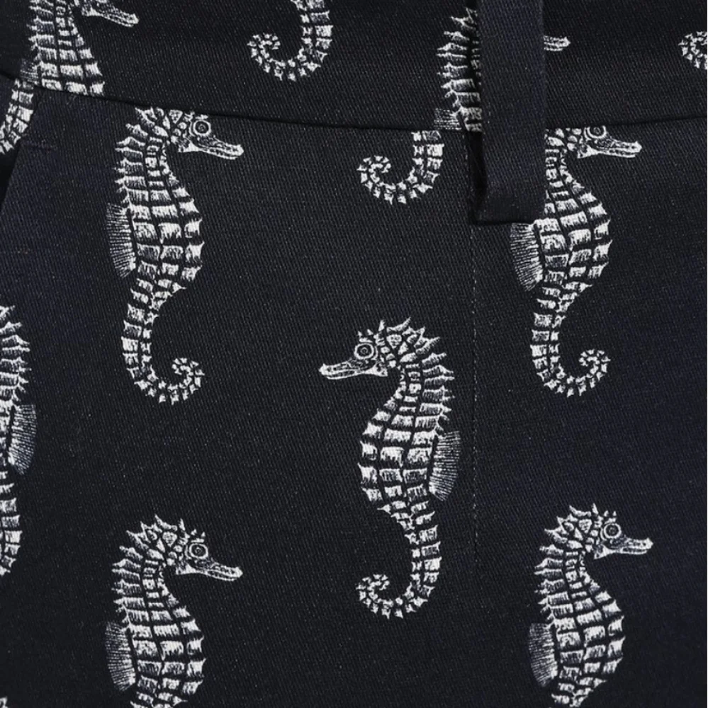 Dolce & Gabbana Dark Blue & White Seahorse Print Slim Fit Chino Pant 34" Waist - Picture 3 of 16